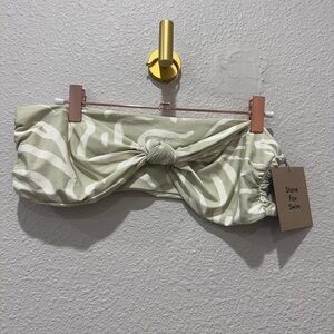 Stone Fox Swim NWT Lele Bandeau Aloe Lines Bikini Top Sz XL